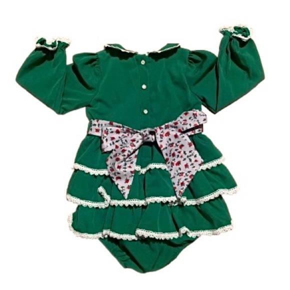 Eliza Grace Clothing | Boutique Tiered Romper Holiday Christmas Girl’s Size 5 - Picture 2 of 9